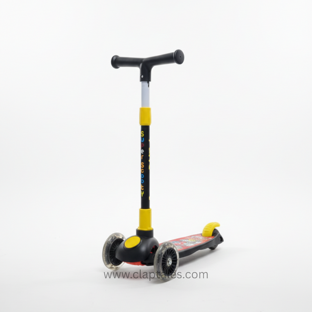 CLAPTALES 3 wheel kids kick scooter with LED wheels for boys and girls