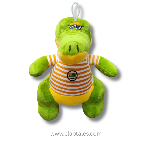 Claptales green crocodile plush toy soft stuffed animal for kids 30 cm