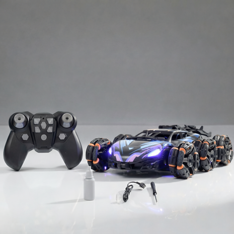 Six wheel spider RC car with 360 degree drift wheels