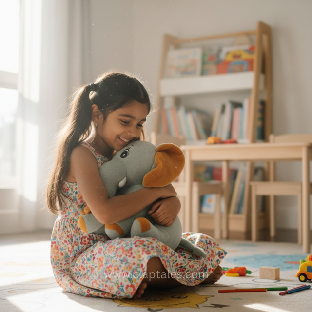 Soft cute elephant toy made with skin-friendly plush fabric
