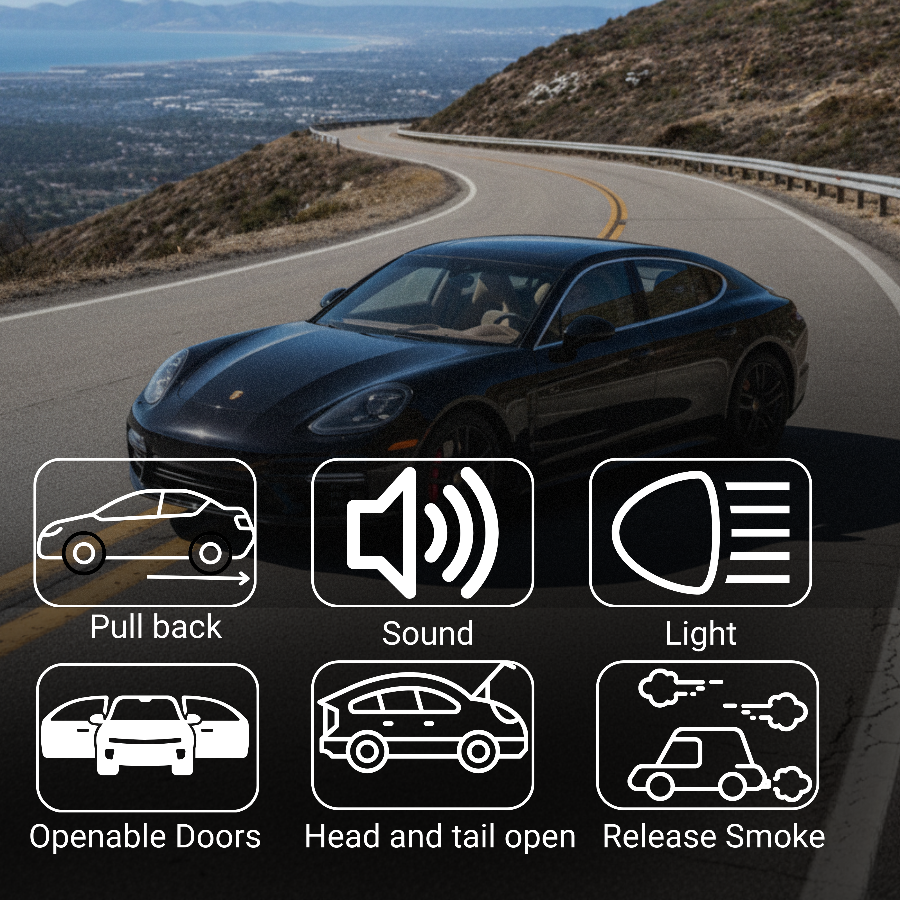 Claptales alloy die-cast car with openable bonnet and boot