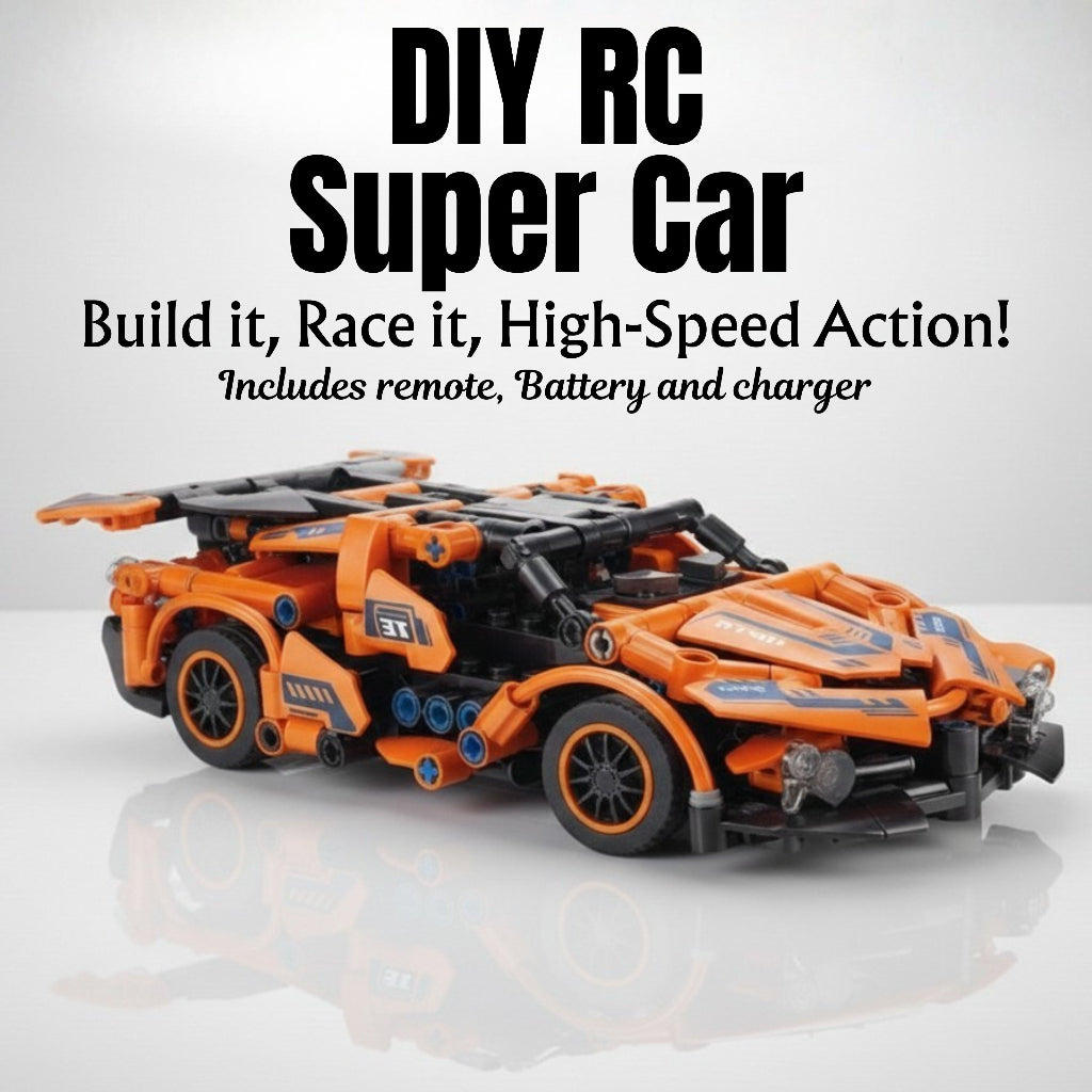 Motor and chassis closeup of build RC car kit