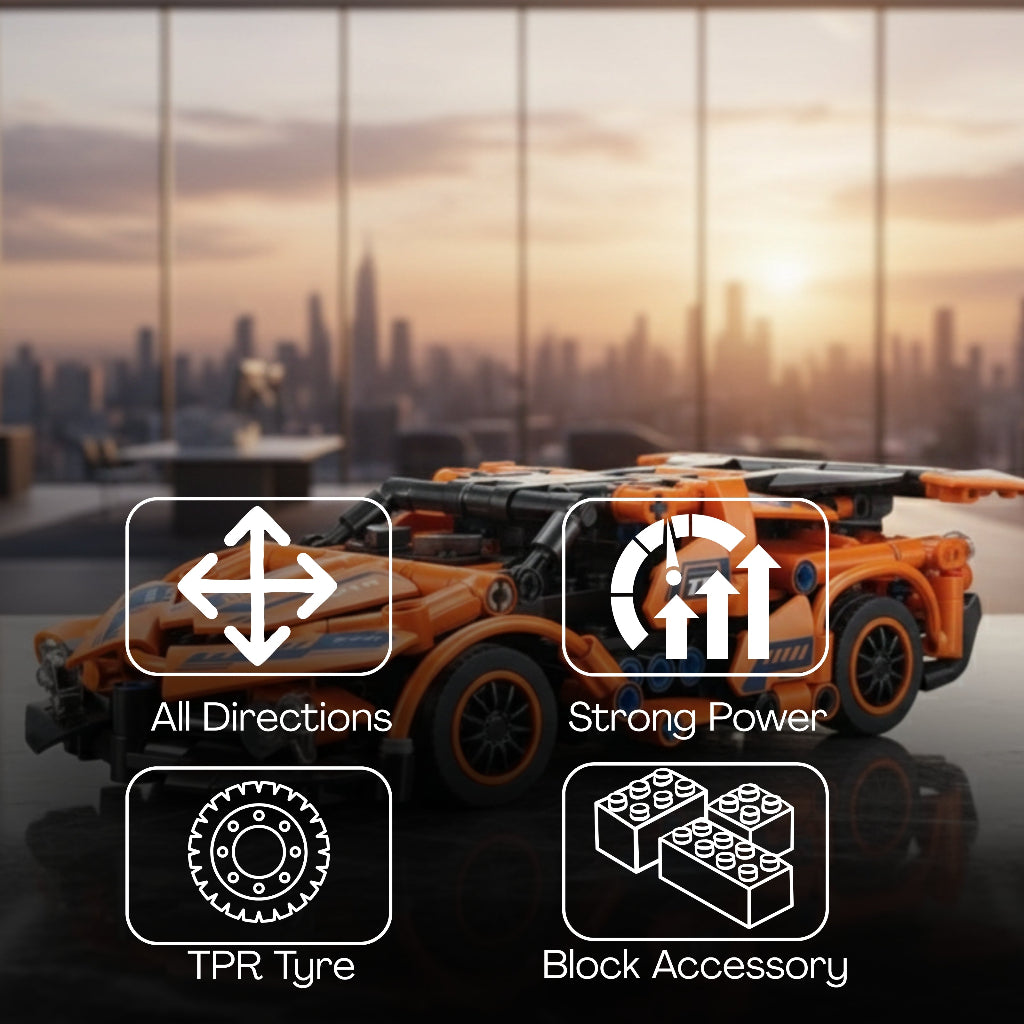 Motor and chassis closeup of build RC car kit