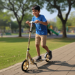 Lightweight foldable kick scooter with adjustable handle and kickstand