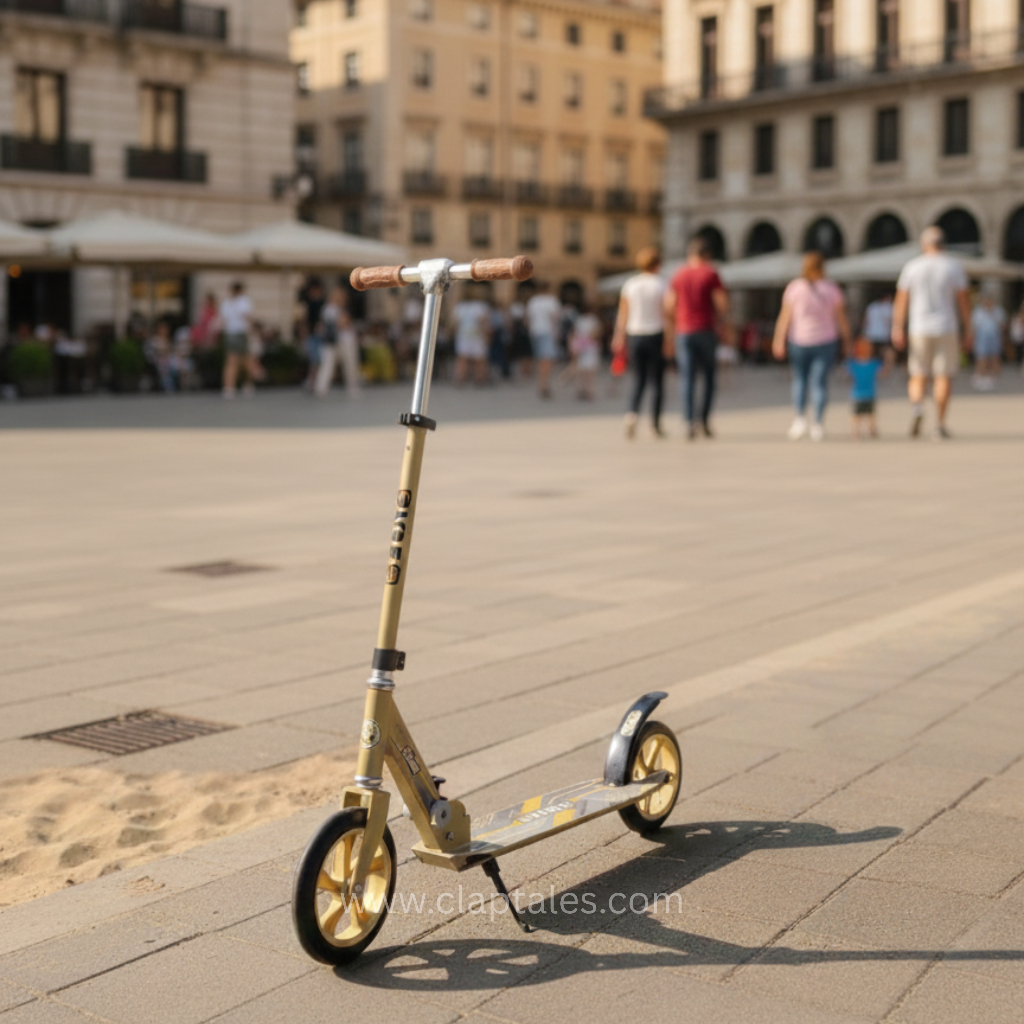 High performance wheels and rear brake on 2 wheel kick scooter