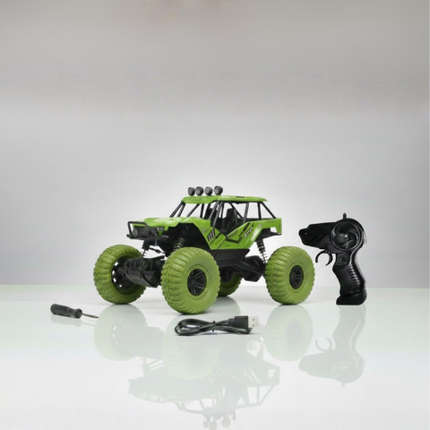Side view of kids remote control drift car with sporty racing body