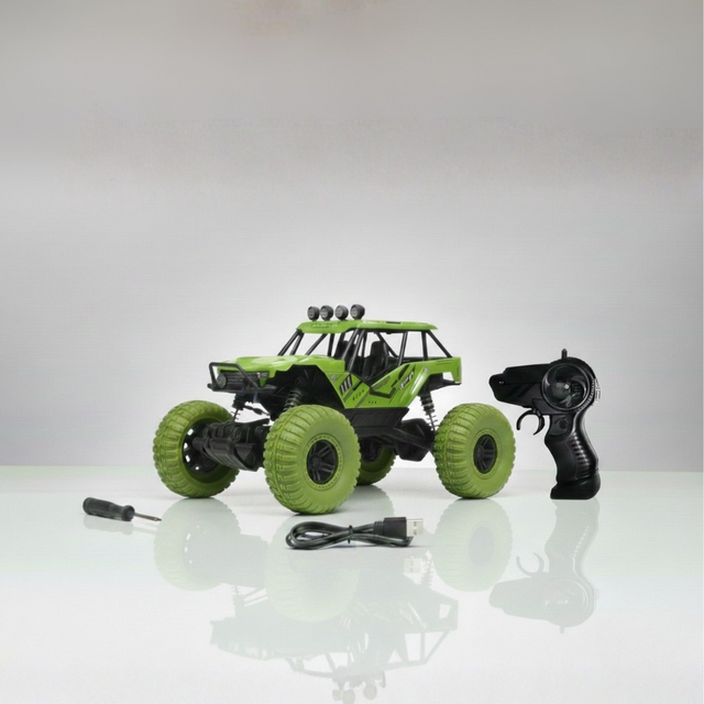 Side view of kids remote control drift car with sporty racing body