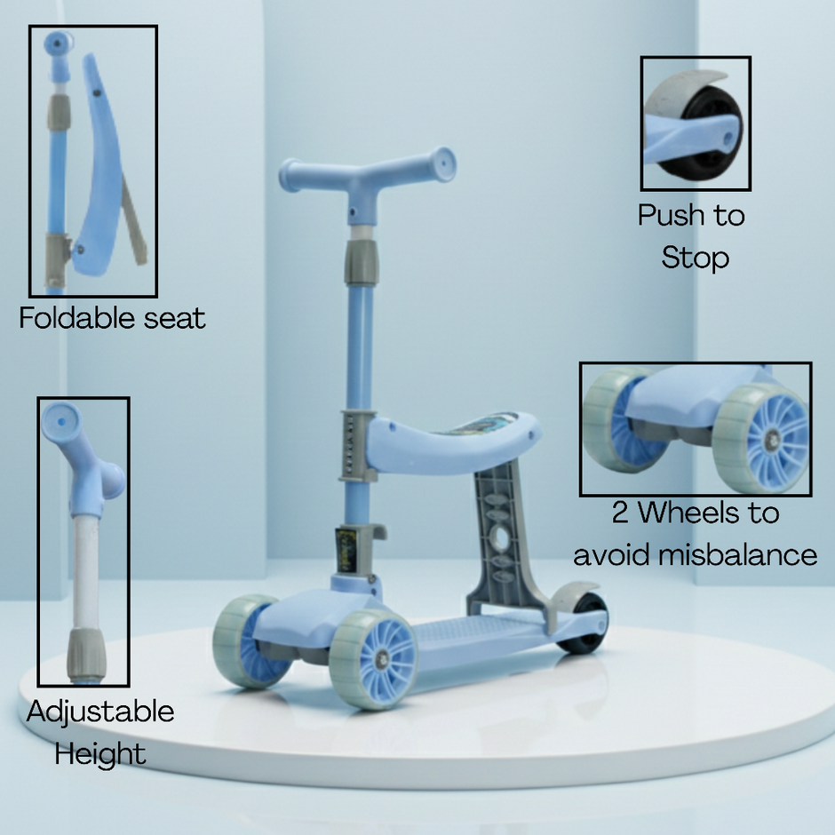 Kids scooter with lights and music deck interactive ride on toy for toddlers