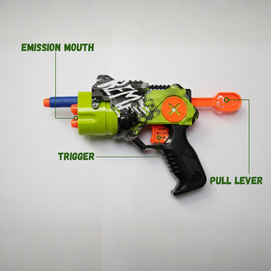 Kids soft bullet reload gun lightweight plastic shooting toy
