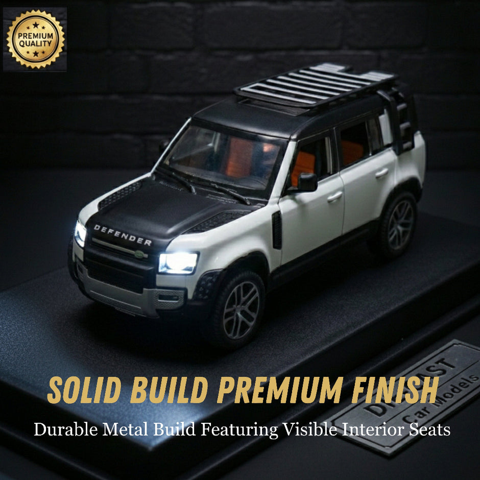 Land Rover Defender die cast model top view detailing