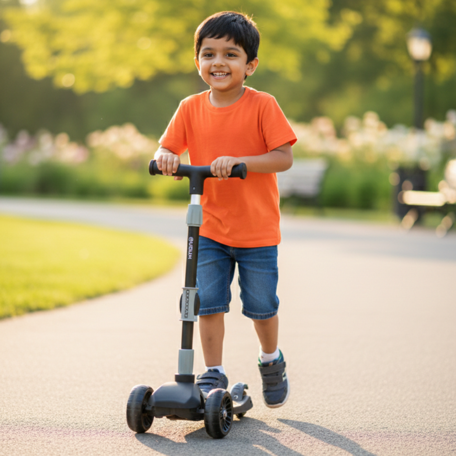 LED PU flashing wheels light up kids scooter for fun riding and visibility