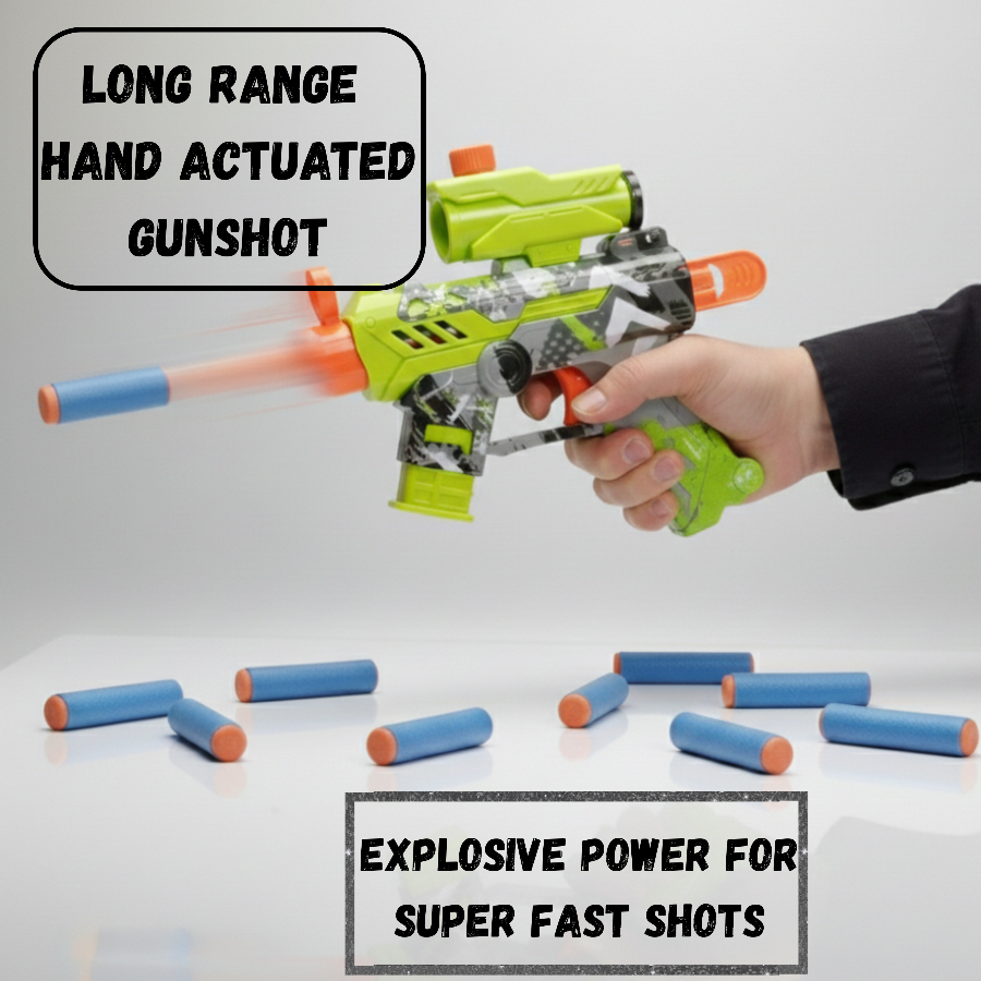 Lightweight soft bullet toy gun for kids weighing 130 grams
