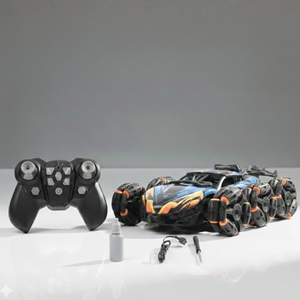 Six wheel RC drift car performing 360 degree spins