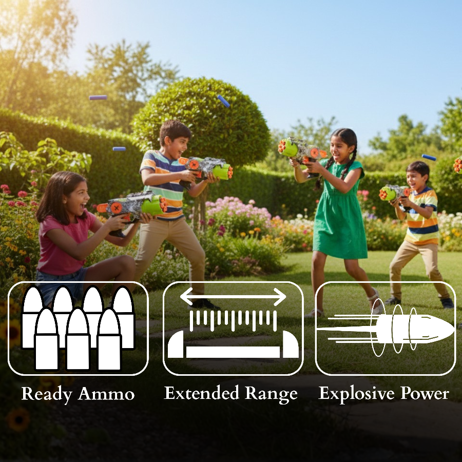 Soft bullet toy gun 19 cm size easy to hold kids gun toy
