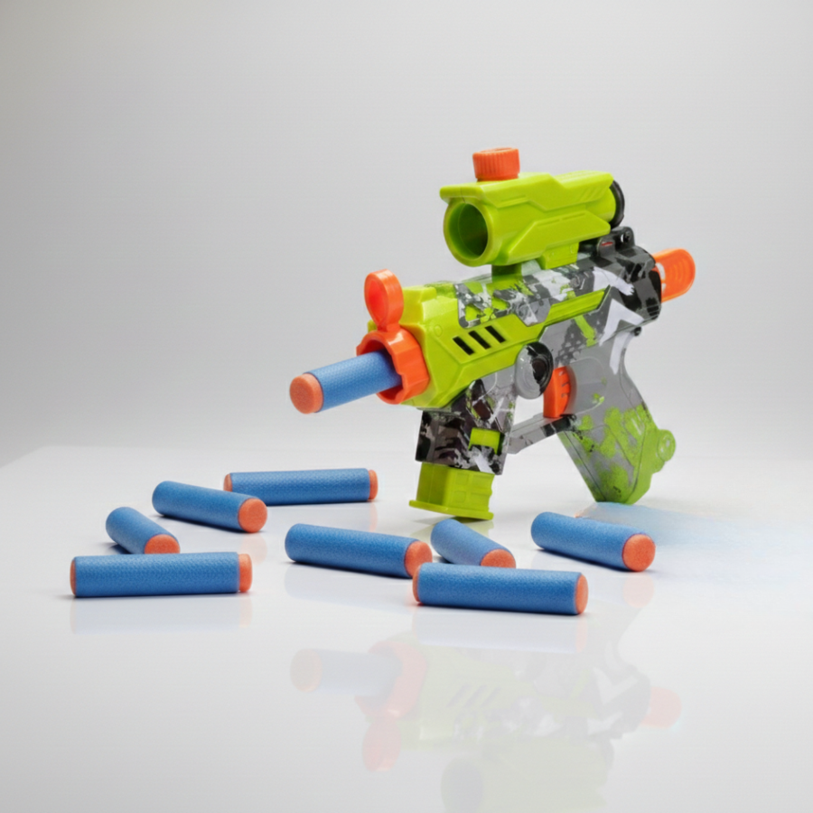 Soft bullet toy gun for kids with foam bullets 18 cm size
