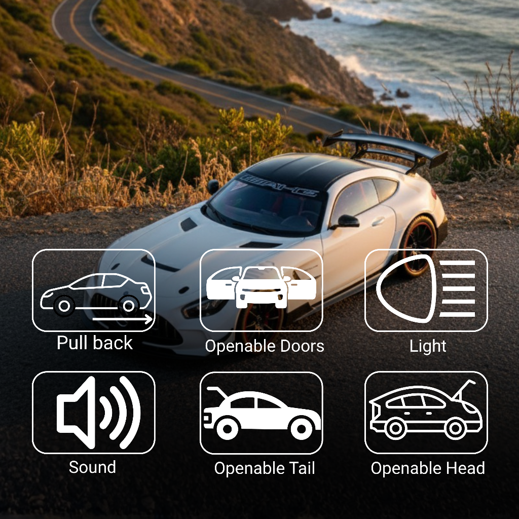 rear view luxury sports coupe die cast model car